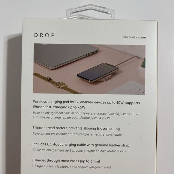 Native Union Drop Fast Charging 10W Qi Wireless Charger Charging Rose Pink NEW - Picture 7 of 9